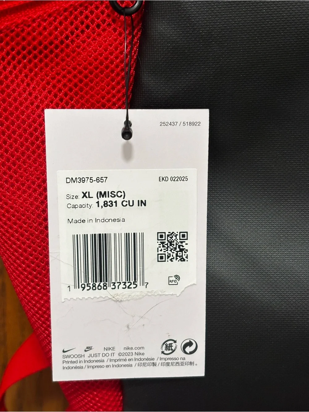 Nike Brasilia 9.5 XL Training Backpack (30L) – University Red & Black. NWT